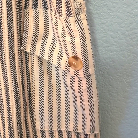 FP ONE Harriet Striped Shorts Sz Large Cuffs Pockets Boho Chic - Picture 4 of 15